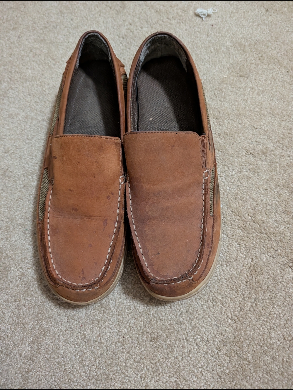 Merona Brown Leather-Style Slip-On Loafers